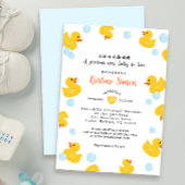 Rubber Duck Baby shower uitnodiging | Gele eend &