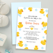 Rubber Duck Baby shower uitnodiging | Gele eend &