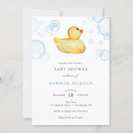 Rubber Duck Baby shower-uitnodiging Kaart