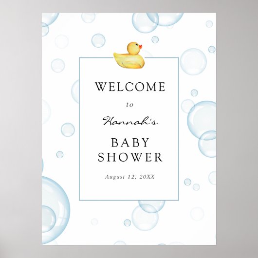 Rubber Duck Baby shower Welkom Poster (Voorkant)