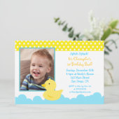 Rubber Duck Birthday Invitations Kaart (Staand voorkant)