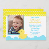 Rubber Duck Birthday Invitations Kaart (Voorkant / Achterkant)