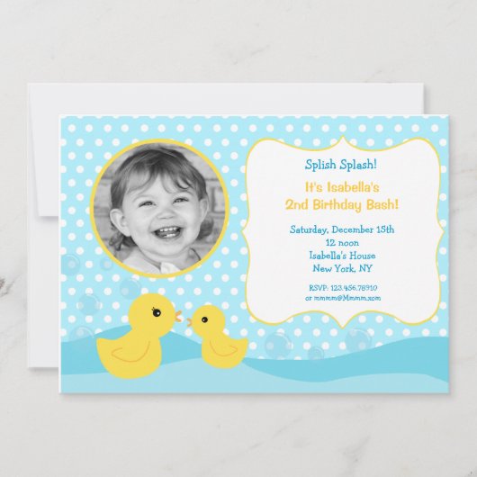 Rubber Duck Birthday Invitations Kaart (Voorkant)