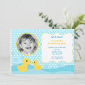 Rubber Duck Birthday Invitations Kaart (Staand voorkant)