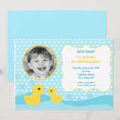 Rubber Duck Birthday Invitations Kaart (Voorkant / Achterkant)