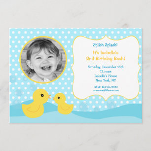Rubber Duck Birthday Invitations Kaart