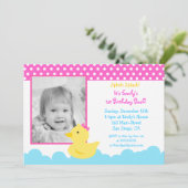Rubber Duck Birthday Invitations Kaart (Staand voorkant)