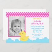Rubber Duck Birthday Invitations Kaart (Voorkant / Achterkant)