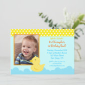 Rubber Duck Birthday Invitations Kaart (Staand voorkant)