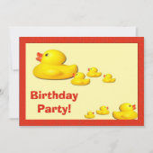 Rubber Duck Birthday Party Invitation Kaart (Voorkant)