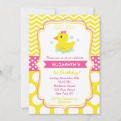 Rubber Duck Birthday Party Invitations Kaart (Voorkant)