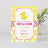 Rubber Duck Birthday Party Invitations Kaart (Staand voorkant)