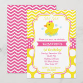 Rubber Duck Birthday Party Invitations Kaart (Voorkant / Achterkant)