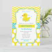 Rubber Duck Birthday Party Invitations Kaart (Staand voorkant)
