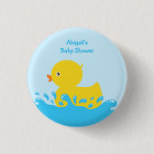 Rubber Duck Blue Baby Shower Ronde Button 3,2 Cm (Voorkant)