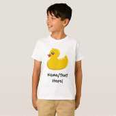 Rubber Duck Blue Bubbles Aangepaste Kinderen T-shirt (Voorkant volledig)