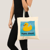 Rubber Duck Blue Bubbles Aangepaste Kinderen Tote Bag (Voorkant (product))