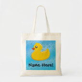 Rubber Duck Blue Bubbles Aangepaste Kinderen Tote Bag (Voorkant)
