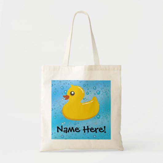 Rubber Duck Blue Bubbles Aangepaste Kinderen Tote Bag (Voorkant)