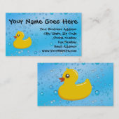 Rubber Duck Blue Bubbles Aangepaste Kinderen Visitekaartje (Voorkant / Achterkant)