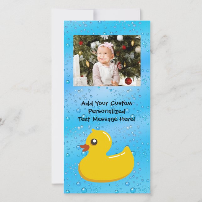 Rubber Duck Blue Bubbles Personalized Kids (Voorkant)