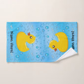 Rubber Duck Blue Bubbles Personalized Kids Handdoek (Handdoek)
