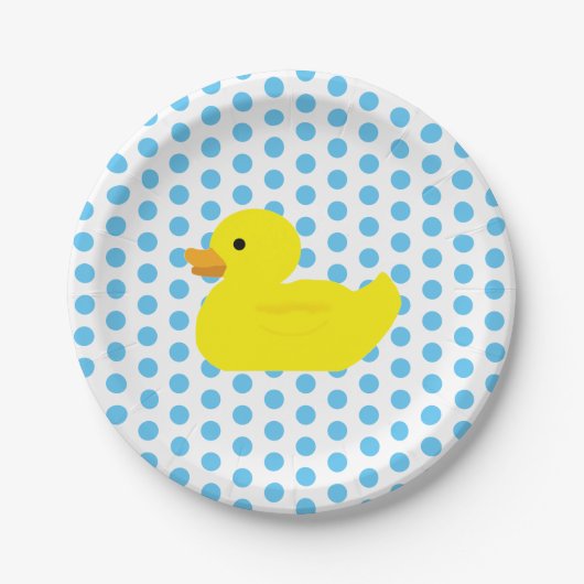 Rubber Duck Blue Dot Paper Bord (Voorkant)