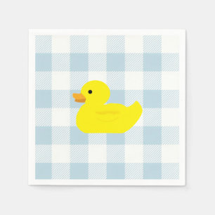 Rubber Duck Blue Gingham patroon Servet