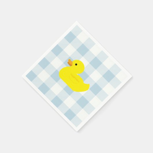 Rubber Duck Blue Gingham patroon Servet (Hoek)