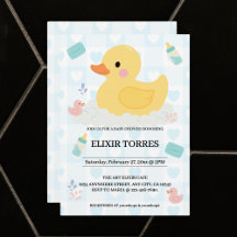Rubber Duck Blue Hearts Baby shower