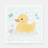 Rubber Duck Blue Hearts Baby shower Servet (Voorkant)