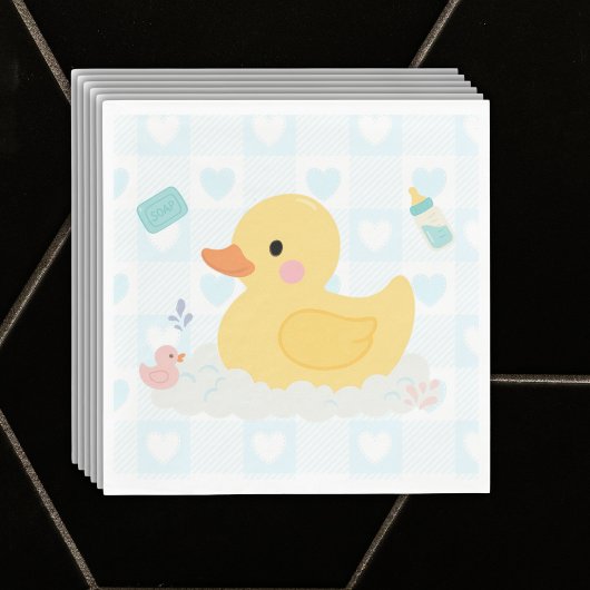 Rubber Duck Blue Hearts Baby shower Servet