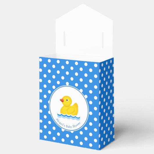 Rubber Duck Blue Polka Dot Baby shower Favor Box Bedankdoosjes (Geopend)