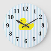 Rubber Duck Blue Stripe Baby Kamer Grote Klok (Voorkant)