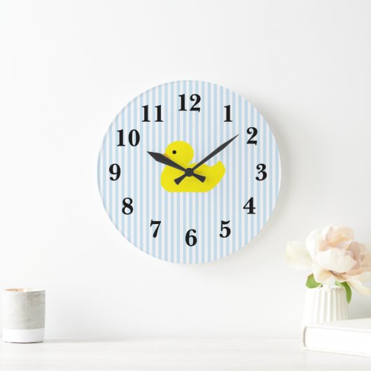 Rubber Duck Blue Stripe Baby Kamer Grote Klok (Huis)