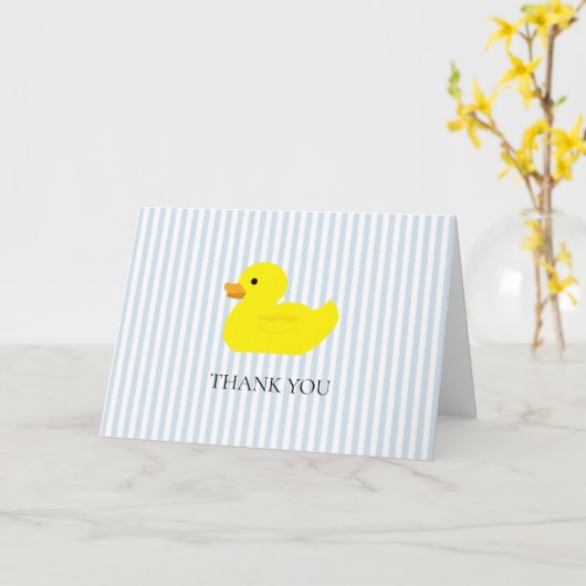 Rubber Duck Blue Stripe Kaart (Gele Bloem)