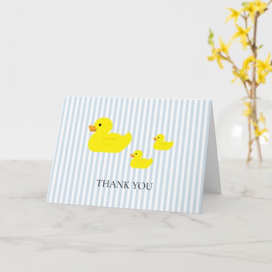 Rubber Duck Blue Stripe Kaart (Gele Bloem)