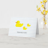 Rubber Duck Blue Stripe Kaart (Gele Bloem)