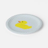 Rubber Duck Blue Stripe Papieren Bordje (Gekanteld)