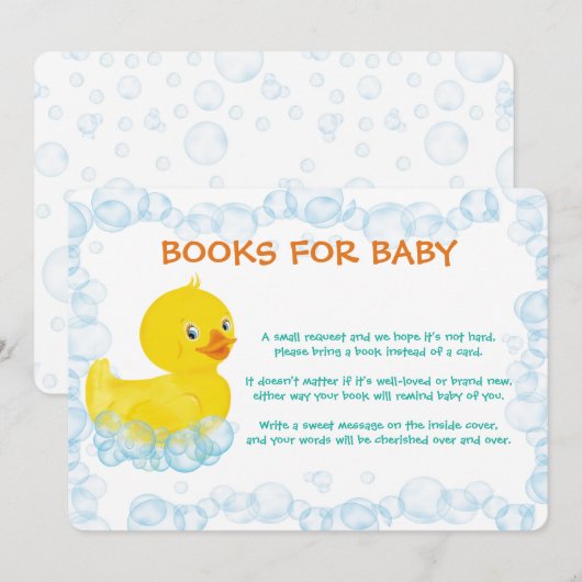 Rubber Duck Boek voor Baby Kaart (Voorkant / Achterkant)