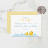 Rubber Duck Boeken voor Baby Kaart | Yellow Ducky  Notitiekaartje (Voorkant / Achterkant in situ)