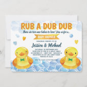 Rubber Duck Boys Twins Baby shower Kaart (Voorkant)