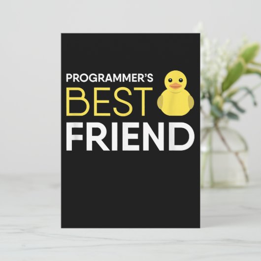 Rubber Duck Debugging Programmers Beste Vriend Feestdagenkaart (Staand voorkant)