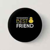 Rubber Duck Debugging Programmers Beste Vriend Ronde Button 5,7 Cm (Voorkant)