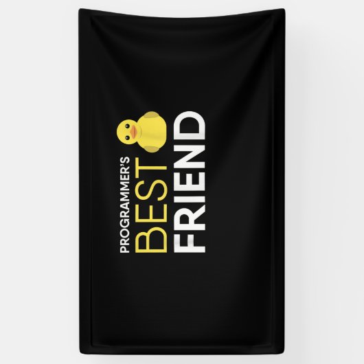 Rubber Duck Debugging Programmers Beste Vriend Spandoek (Verticaal)