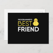 Rubber Duck Debugging Programmers Beste Vriend Uitnodiging Briefkaart (Voorkant / Achterkant)