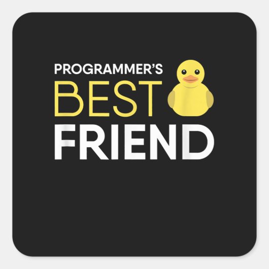 Rubber Duck Debugging Programmers Beste Vriend Vierkante Sticker (Voorkant)