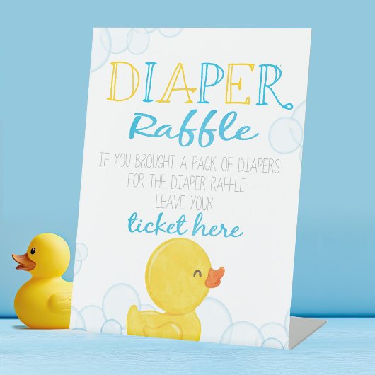 Rubber Duck DIaper Raffle Baby shower Reclamebord Met Voetstuk