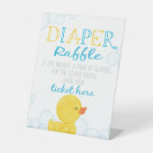 Rubber Duck DIaper Raffle Baby shower Reclamebord Met Voetstuk (Voorkant)