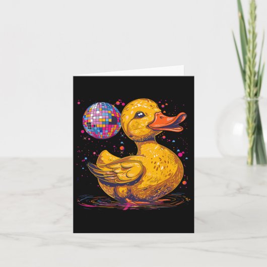 Rubber Duck Disco Ball Kunstwerk Dansen Rubber Een Kaart (Voorkant)